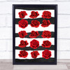 Beautiful Gothic Style Roses On Black & White Decorative Wall Art Print