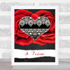 Je Taime Gothic Roses and Burlap Heart Decorative Wall Art Print