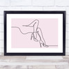 Block Colour Line Art Nude Female Naked Legs Heels Decorative Wall Art Print