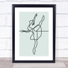 Block Colour Line Art Lady Ballet Dancer Decorative Wall Art Print