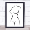 Black & White Line Art Nude Female Body Decorative Wall Art Print