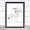 Black and White Line Art Mother and Baby Decorative Wall Art Print Black and White Line Art Mother and Baby Decorative Wall Art Print