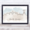 Watercolour Line Art Rio De Janeiro Decorative Wall Art Print