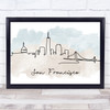 Watercolour Line Art San Francisco Decorative Wall Art Print