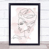 Watercolour Line Art African Lady Decorative Wall Art Print