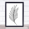 Black and White Line Art Fern Leaf Decorative Wall Art Print