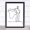 Black & White Line Art Superhero Decorative Wall Art Print