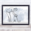 Watercolour Line Art Man And Dog Decorative Wall Art Print Watercolour Line Art Man And Dog Decorative Wall Art Print