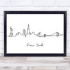 Black & White Line Art New York Decorative Wall Art Print