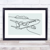 Block Colour Line Art Aeroplane Decorative Wall Art Print