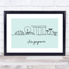 Block Colour Line Art Singapore Decorative Wall Art Print