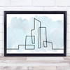 Watercolour Line Art Cityscape Decorative Wall Art Print