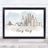 Watercolour Line Art Hong Kong Decorative Wall Art Print