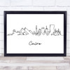 Black & White Line Art Cairo Decorative Wall Art Print