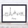 Black & White Line Art Paris Decorative Wall Art Print