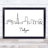 Black & White Line Art Tokyo Decorative Wall Art Print