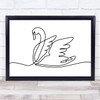 Black & White Line Art Swan Decorative Wall Art Print