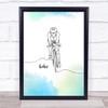 Bike Watercolour Effect Decorative Wall Art Print