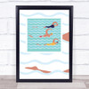 Swimmers Swimming Decorative Wall Art Print