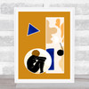 Abstract Style Modern Art Body Mustard and Triangle Wall Art Print