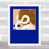 Abstract Style Modern Art Navy Blue Beige & Brown Wall Art Print