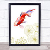 Gold Fish and Gold Lilies Wall Art Print