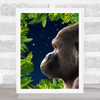 Jungle Art Gorilla At Night Wall Art Print