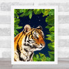 Jungle Art Tiger At Night Wall Art Print
