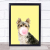 Biewer Terrier Colour Dog Yellow Pink Gum Wall Art Print