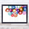 Modern Bold Flowers With Stems Overlapped Colours Wall Art Print