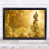 Golden Buddha Enlightenment Leaf Pattern Wall Art Print