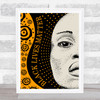 Black Lives Matter African Woman Orange & Black Detail Wall Art Print