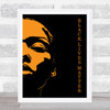 Black Lives Matter Half Male Gold Orange Silhouette Wall Art Print