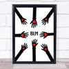 Black Lives Matter Hands In Unity Black & White Wall Art Print