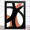 Black And Red Abstract Strokes Style 2 Wall Art Print