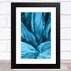 Blue Tropical Leaves Abstract Wall Art Print