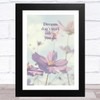 Purple Flowers Dreams Don't Work Wall Art Print