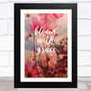Floral Bloom With Grace Quote Wall Art Print