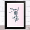Wildflowers And Dragonfly Wall Art Print