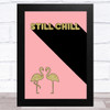 Flamingo YouTuber Still Chill Sparkly Gold and Pink Children's Kids Wall Art Print