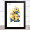 Minions Tower Of Three Splatter Art Children's Kids Wall Art Print