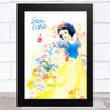 Snow White Name Disney Splatter Art Children's Kids Wall Art Print