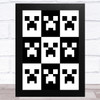 Minecraft Black & White Creepers Children's Kids Wall Art Print