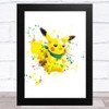 Pikachu Pokémon Splatter Art Children's Kids Wall Art Print