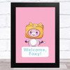 Lankybox Welcome Foxy Pink Children's Kids Wall Art Print