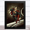 Superman Grunge Style Children's Kids Wall Art Print