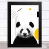 Abstract Panda With Black And Yellow Geometric Shapes Home Wall Art Print