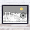 London City Outline Style Illustration Abstract Home Wall Art Print