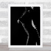 Nude Woman With Black And White Line Blur Home Wall Art Print