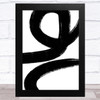 Abstract Black White Swirls Design 1 Home Wall Art Print